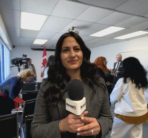 Minister Kamal Khera at the announcement on Budget in Brampton